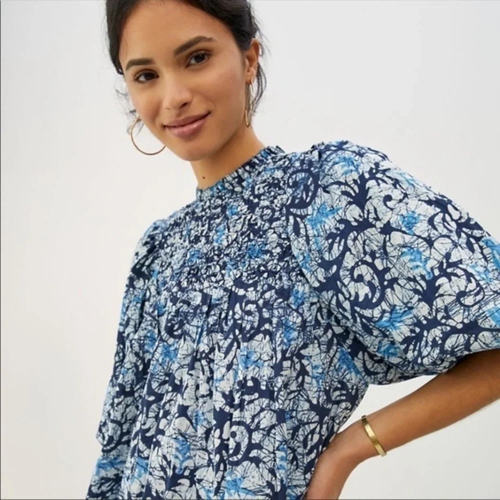 Anthropologie Love the Label Andrea Puff Sleeved Mini Dress